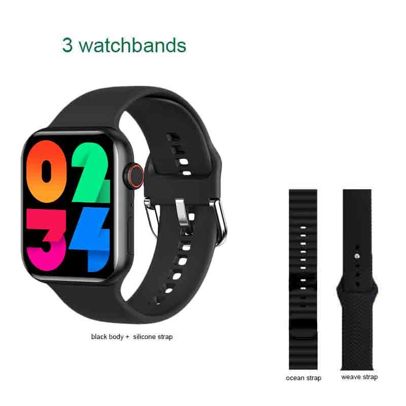 HW9 Pro Max Smart Watch (3 Straps In 1) - Black Color